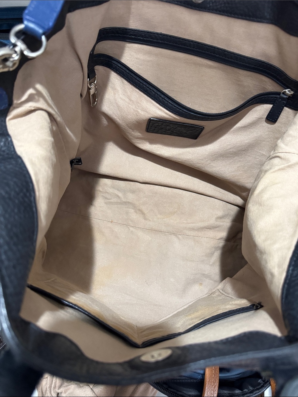 Cole Haan Black Pebbled Leather Travel Tote - Picture 5 of 6